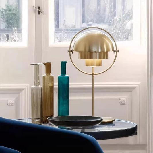 Adjustable Retro Table Lamp with Geometric Design