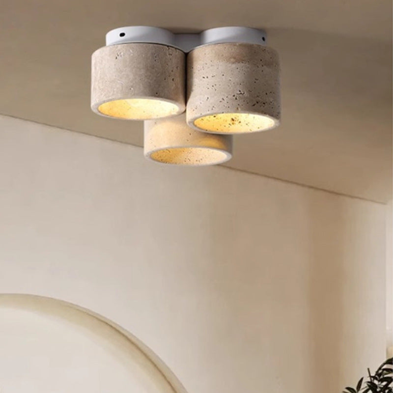 Wabi-Sabi Yellow Travertine Ceiling Light
