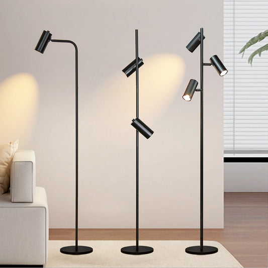 Adjustable Three-Head Floor Lamp with Three-Color Lighting
