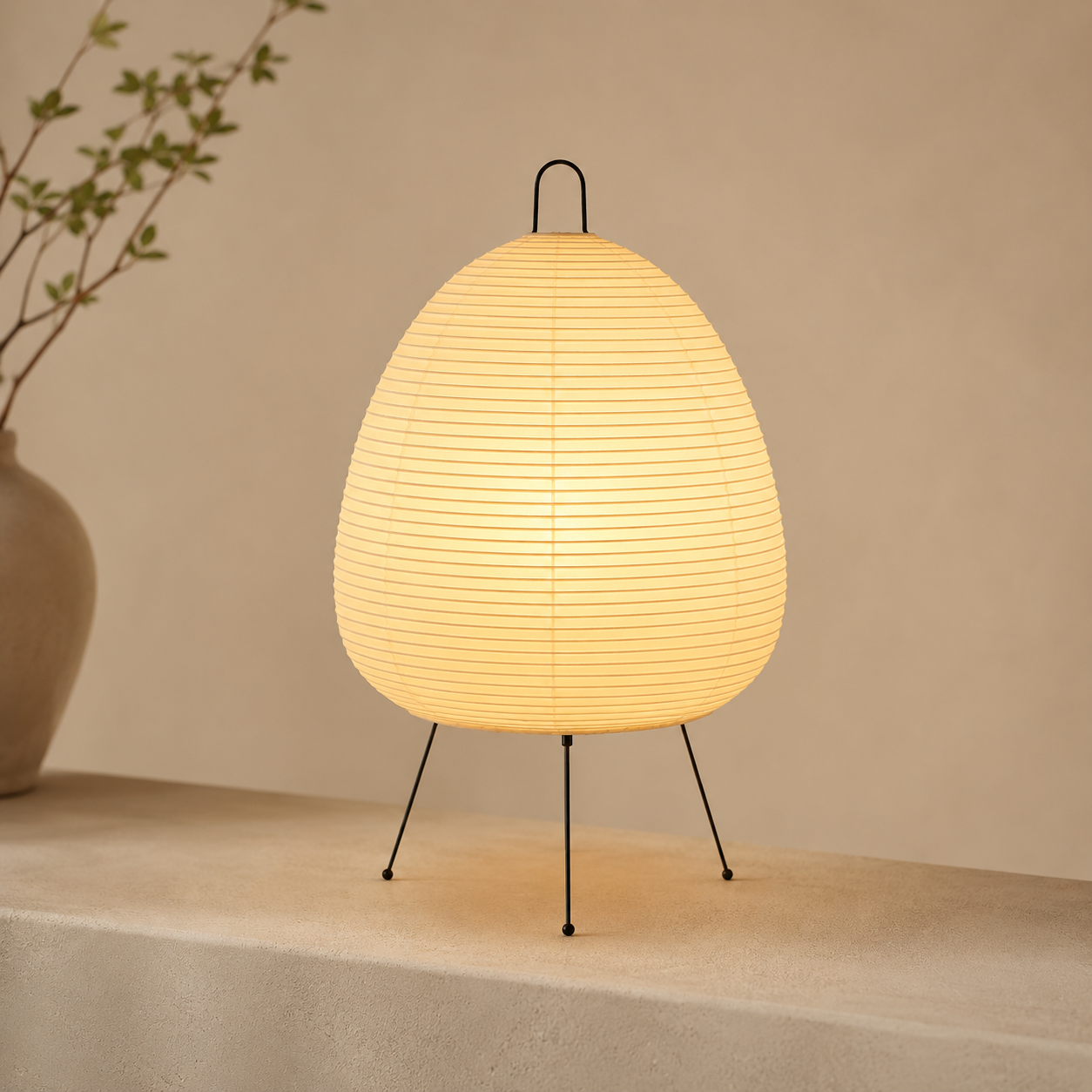 Japandi Paper Table Lamp