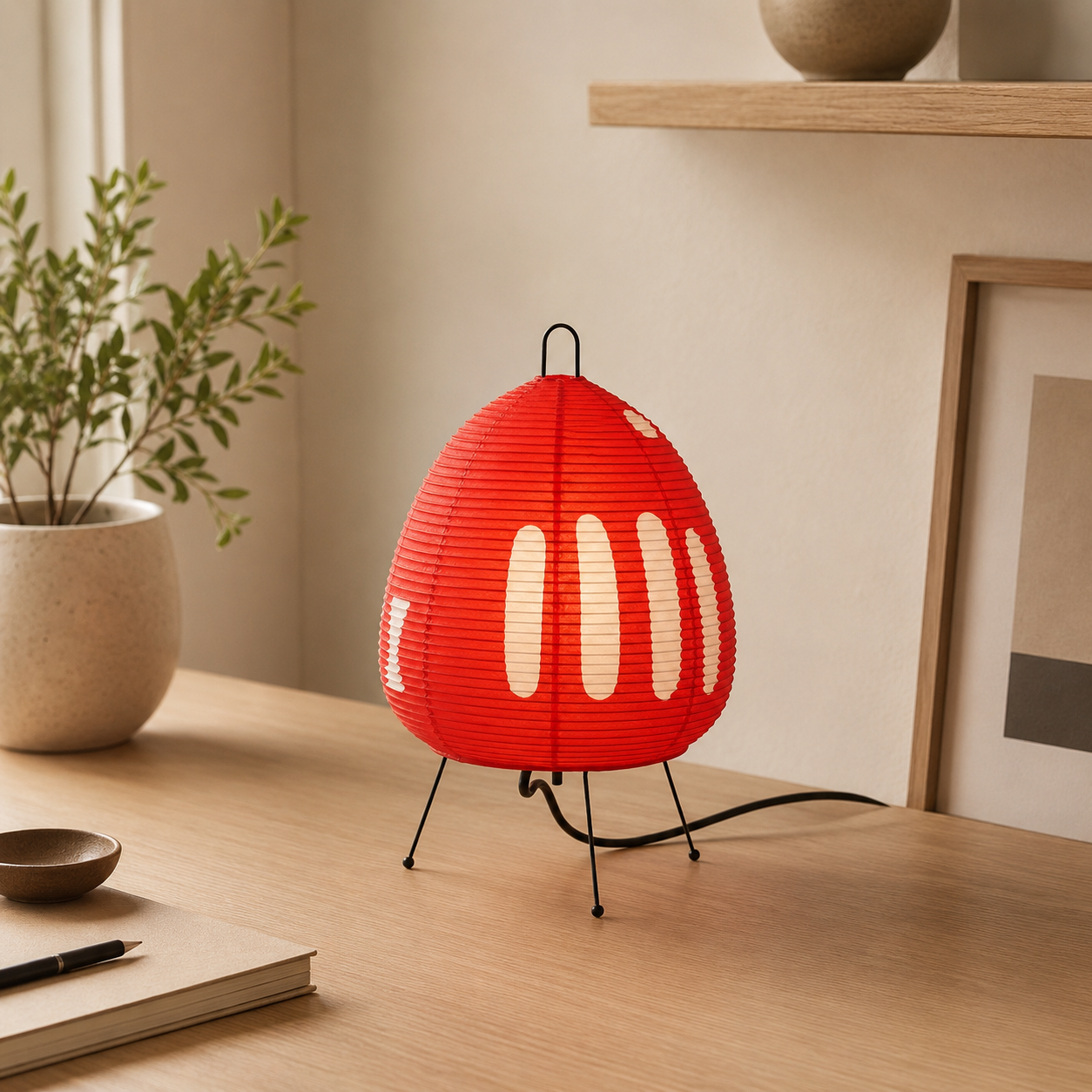 Japandi Paper Table Lamp
