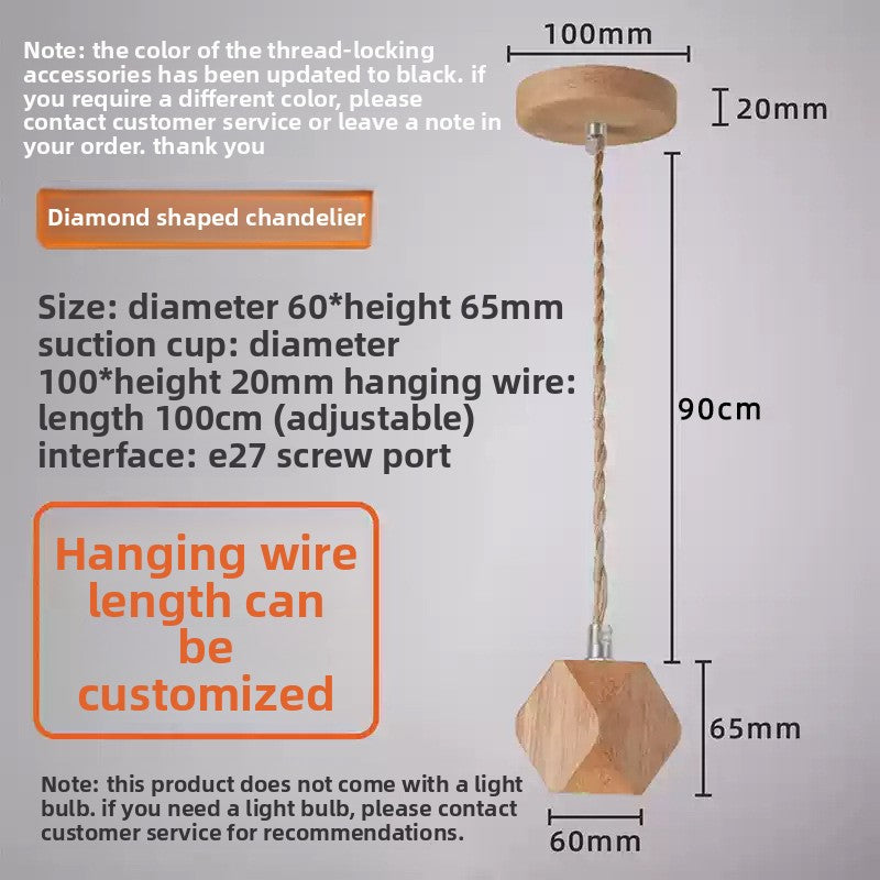 Wooden Retro Pendant Lamp Nordic Hanging Light