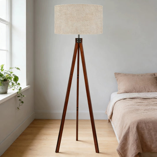 Tripod Linen Floor Lamp