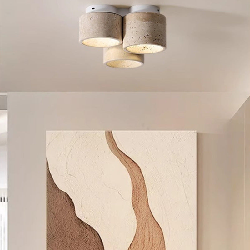 Wabi-Sabi Yellow Travertine Ceiling Light